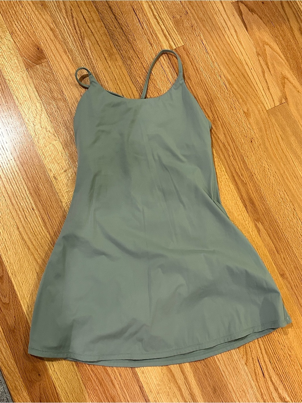 Simple Sage Green Slip Dress - Spaghetti Straps